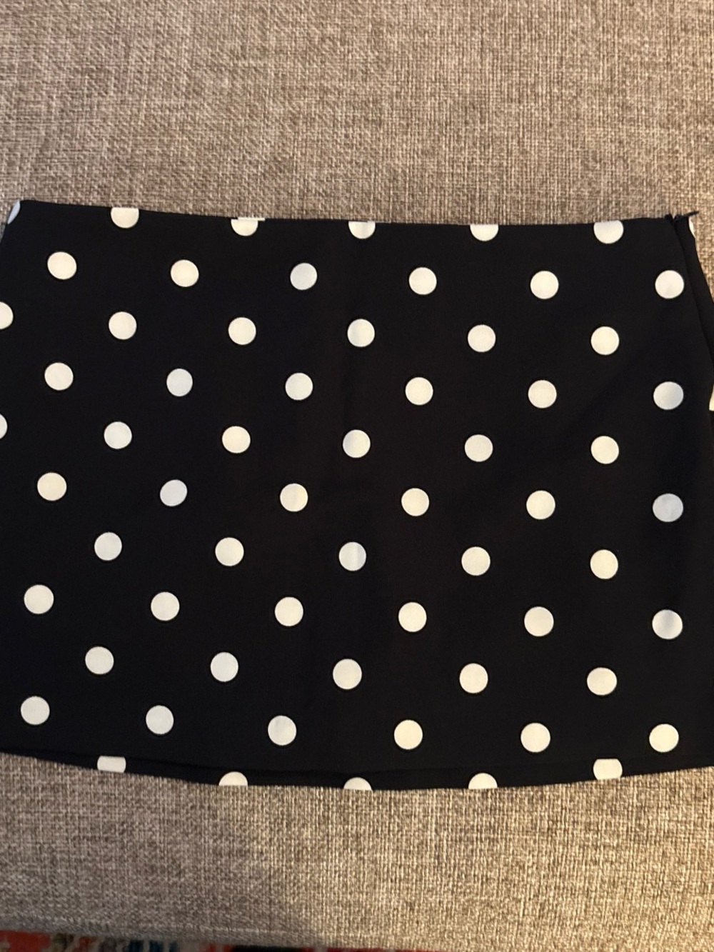 Bershka Black Mini Skirt with White Polka Dots